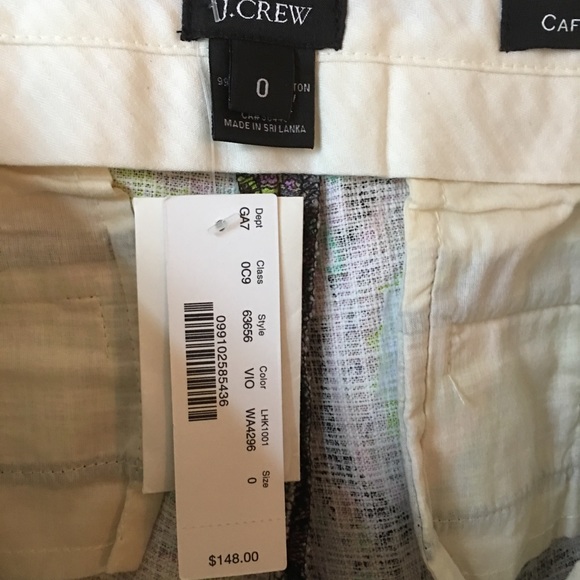 J. CREW CAFE CAPRI NEW PANTS W/$148. TAG-SIZE0 - Picture 6 of 8